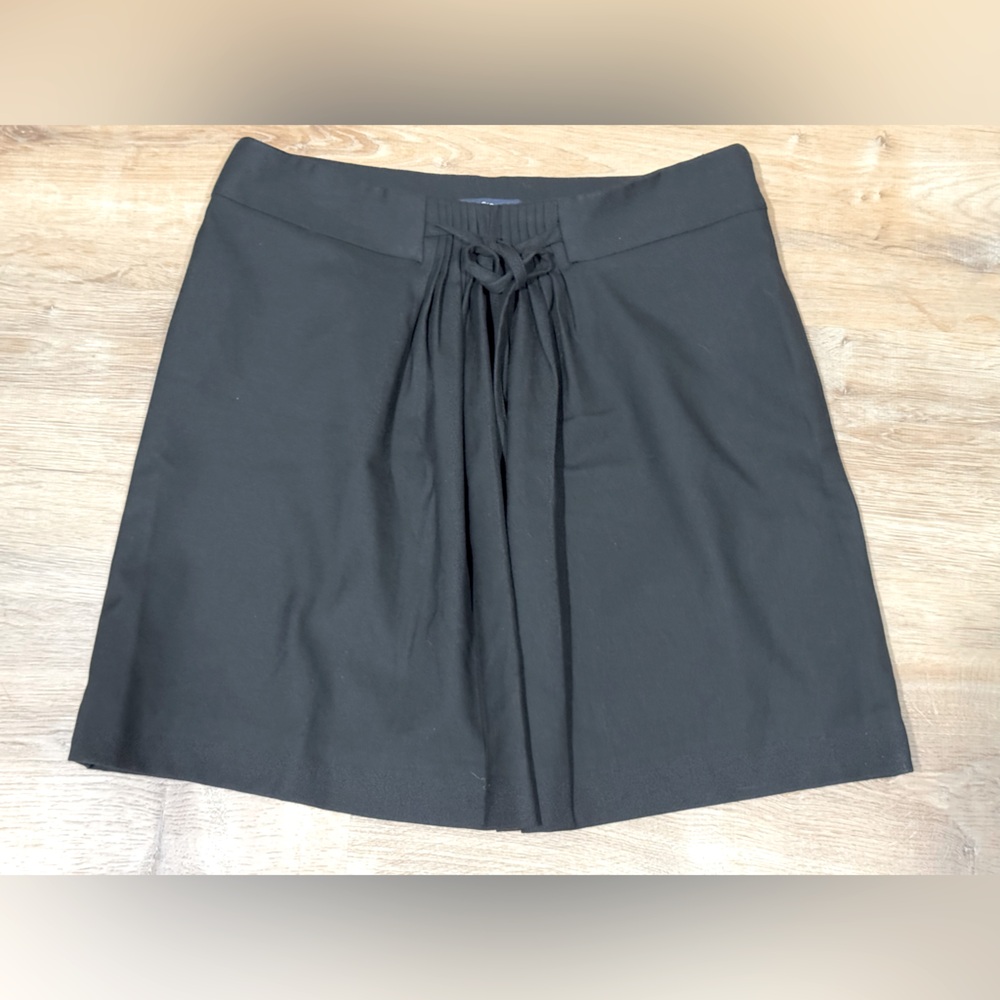 Gap Stretch Pleated Tie Waist Black Skirt Size 4